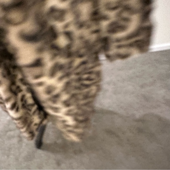 Leopard Print 2-3X Faux Fur Jacket with Black Collar - Picture 6 of 15